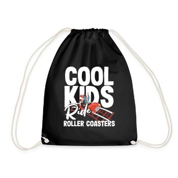Cool kids ride roller coasters - Drawstring Bag - black - Front