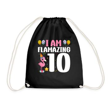 Je suis Flamazing 10 ans Flamingo 10e anniversaire - Sac de sport léger - noir - Devant