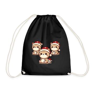 Chats mignons avec des chapeaux de Noël - Sac de sport léger - noir - Devant