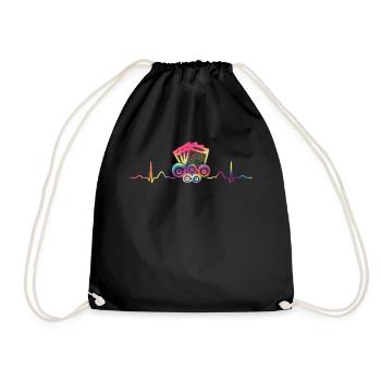 Bingo Cards Heartbeat Ekg Bingo - Drawstring Bag - black - Front