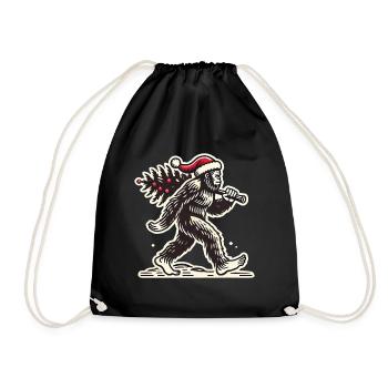 Weihnachtlicher Bigfoot Mit Baum - Turnbeutel - Schwarz - Vorne