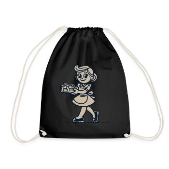 Cuisinier joyeux avec des biscuits - Sac de sport léger - noir - Devant