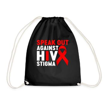 Sprechen Sie sich gegen das HIV-Stigma aus Red Ribbon HIV - Turnbeutel - Schwarz - Vorne