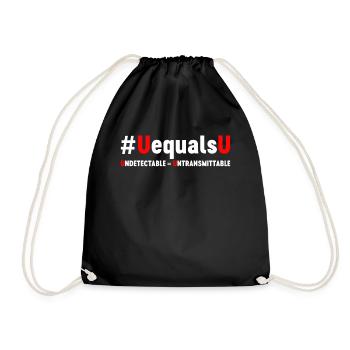 U est égal à U Ruban rouge indétectable - Sac de sport léger - noir - Devant