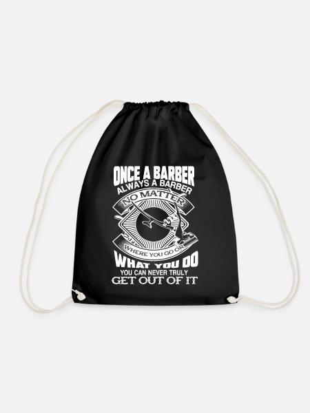Barber Once A Barber Always A Barber - Drawstring Bag - black