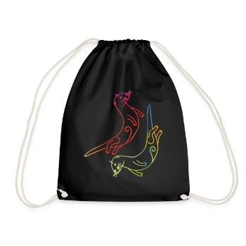 Loutre Aquarelle - Sac de sport léger - noir - Devant