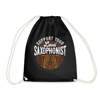 Saxophone Support Your Local - Turnbeutel - Schwarz - Vorne