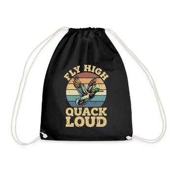 Canard colvert mouche haut coin-coin bruyant rétro oiseau d’eau - Sac de sport léger - noir - Devant