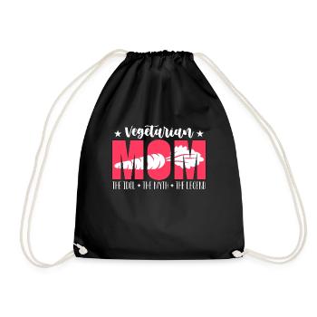 Vegetarian Mom The Idol The Myth The Veganism - Drawstring Bag - black - Front