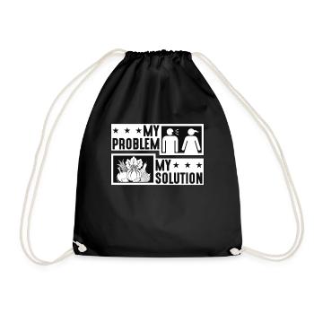 Végétarien Mon problème Ma solution Pictogramme Maman - Sac de sport léger - noir - Devant