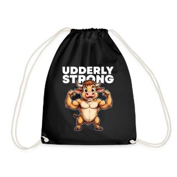 UDDERLY STRONG - Drawstring Bag - black - Front