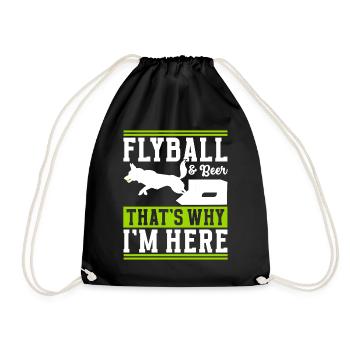 Flyball Dog Sports - Drawstring Bag - black - Front
