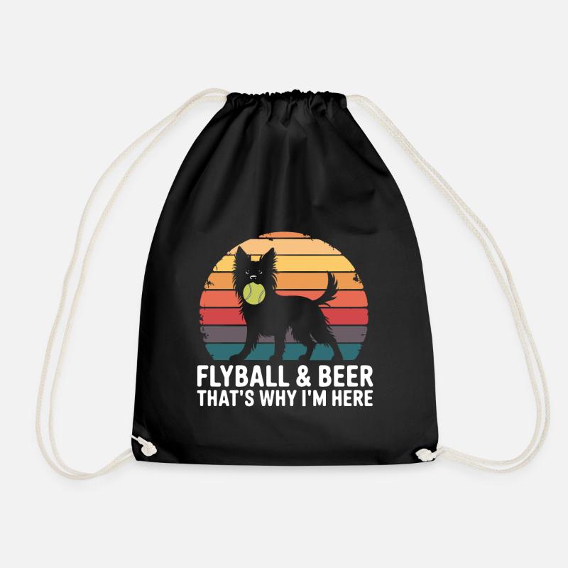 Flyball Dog Sports - Drawstring Bag - black