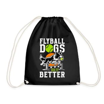 Flyball Dog Sports - Drawstring Bag - black - Front