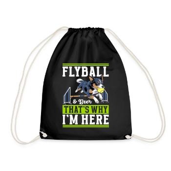 Flyball Dog Sports - Drawstring Bag - black - Front