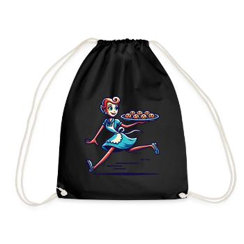 Boulanger joyeux servant des biscuits frais - Sac de sport léger - noir - Devant