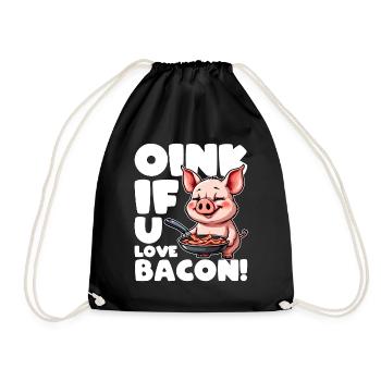 OINK, WENN SIE SPECK LIEBEN - Turnbeutel - Schwarz - Vorne