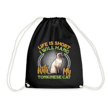 Chat tonkinois - Sac de sport léger - noir - Devant