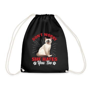 Chat tonkinois - Sac de sport léger - noir - Devant