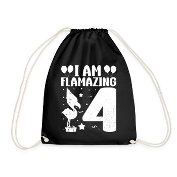 Je suis Flamazing 4 ans Flamingo Anniversaire - Sac de sport léger - noir - Devant