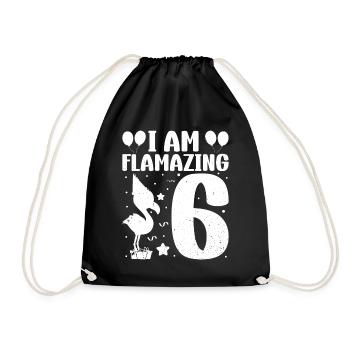 Je suis Flamazing 6 ans Flamingo Anniversaire - Sac de sport léger - noir - Devant