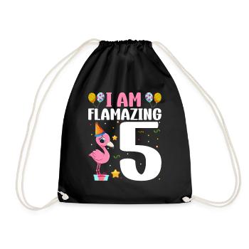 Je suis Flamazing 5 ans Flamingo 5ème anniversaire - Sac de sport léger - noir - Devant