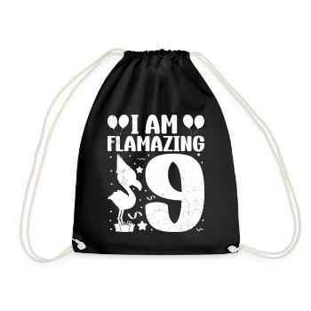 Je suis Flamazing 9 ans Flamingo Anniversaire - Sac de sport léger - noir - Devant