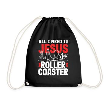 Jesus and Roller Coaster Lovers - Drawstring Bag - black - Front