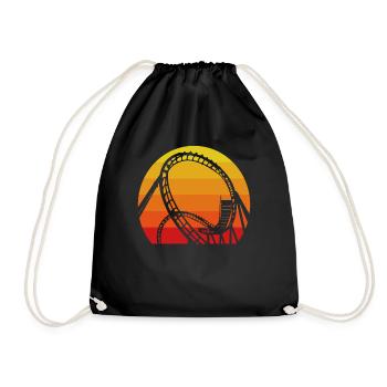 Montagnes russes Aventure Vintage Coucher de soleil - Sac de sport léger - noir - Devant