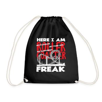Roller Coaster Freak Passion Holiday Fun - Drawstring Bag - black - Front