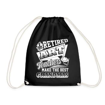 Retired Art Teachers Make The Best Grandmas - Drawstring Bag - black - Front