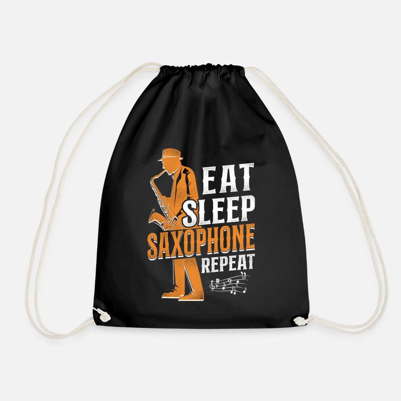 Saxophone Eat Sleep Saxophone - Turnbeutel - Schwarz
