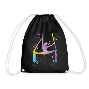 Tissu vertical acrobaties aériennes soie aérienne - Sac de sport léger - noir - Devant