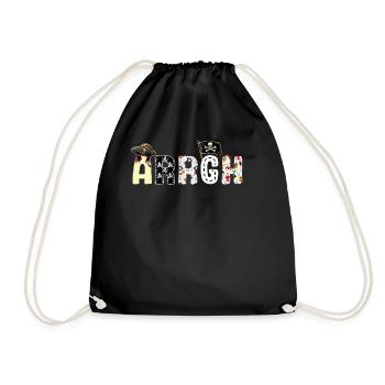 Arrgh Funny Pirate Skull Crossbone Ship Captain - Drawstring Bag - black - Front
