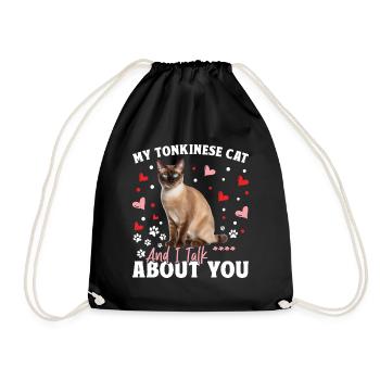 Chat tonkinois - Sac de sport léger - noir - Devant