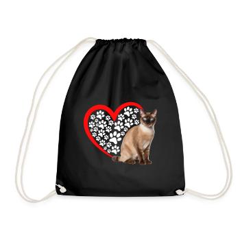 Chat tonkinois - Sac de sport léger - noir - Devant