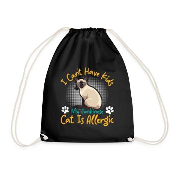 Chat tonkinois - Sac de sport léger - noir - Devant