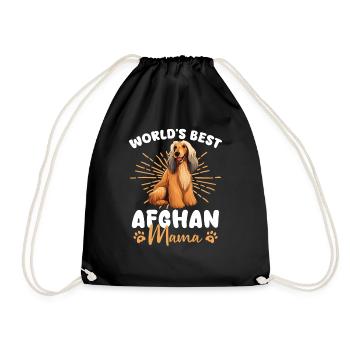 Lévrier afghan maman afghane groovy - Sac de sport léger - noir - Devant