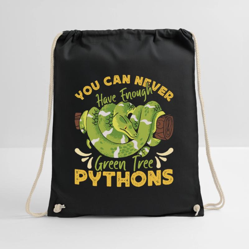 Green Tree Python Drawstring Bag