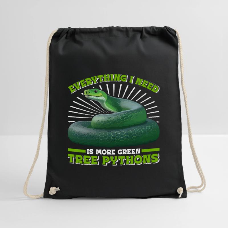 Green Tree Python Drawstring Bag