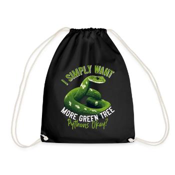 Green Tree Python - Drawstring Bag - black - Front
