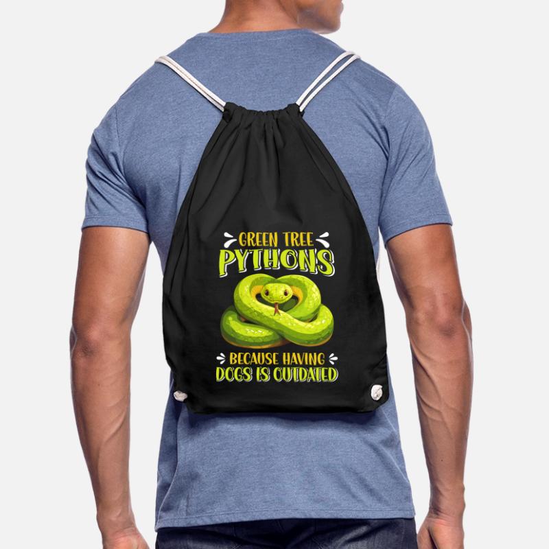 Green Tree Python Drawstring Bag