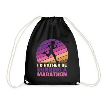 Prefer to Run a Marathon Silhouette - Drawstring Bag - black - Front