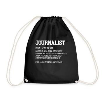 Journalist Humor Definition Noun Creative - Drawstring Bag - black - Front