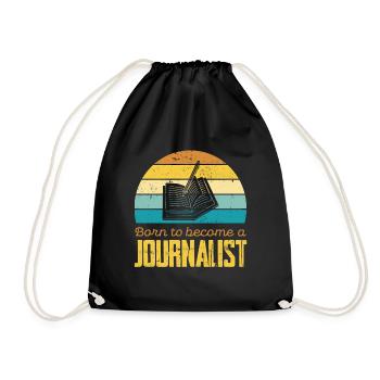 Geboren Um Journalist Zu Werden Retro Vintage - Turnbeutel - Schwarz - Vorne