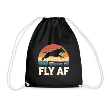Flyball Dog Sports - Drawstring Bag - black - Front