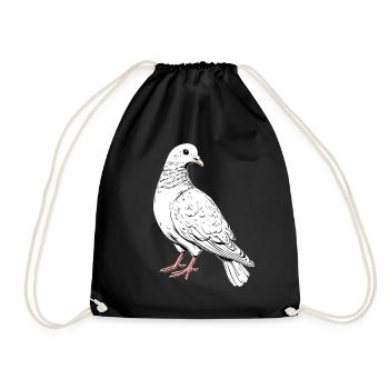 Pigeon Blanc Pigeon de ville Pigeon ramier Colombes blanches - Sac de sport léger - noir - Devant