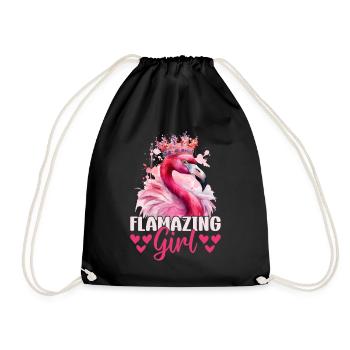 Flamazing Girl Flamingo Lover Flamingo Girl - Turnbeutel - Schwarz - Vorne