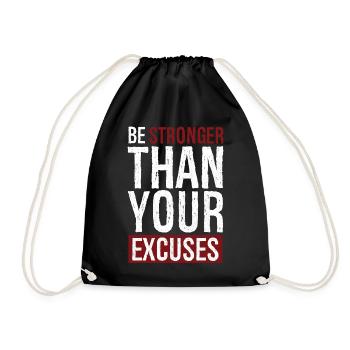 Soyez plus fort que vos excuses - Sac de sport léger - noir - Devant