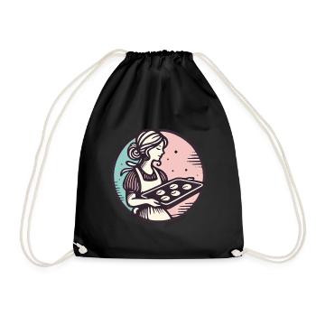 Boulanger vintage avec illustration de biscuits - Sac de sport léger - noir - Devant